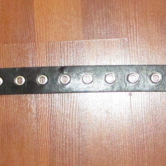Black Genuine Leather Grommet Belt - Small - Picture 6 of 10